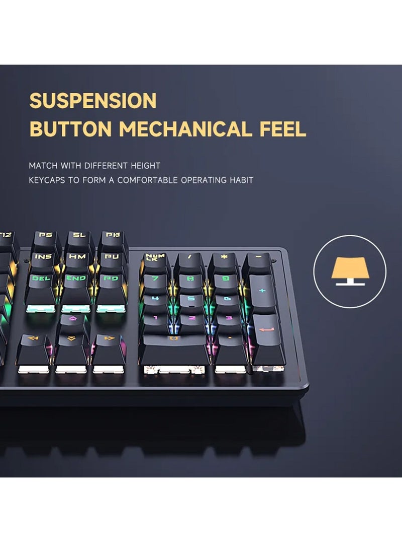 JERTECH - Mechanical Gaming Keyboard RGB Backlight for Desktop ,104 Keys JK520 - Image 1