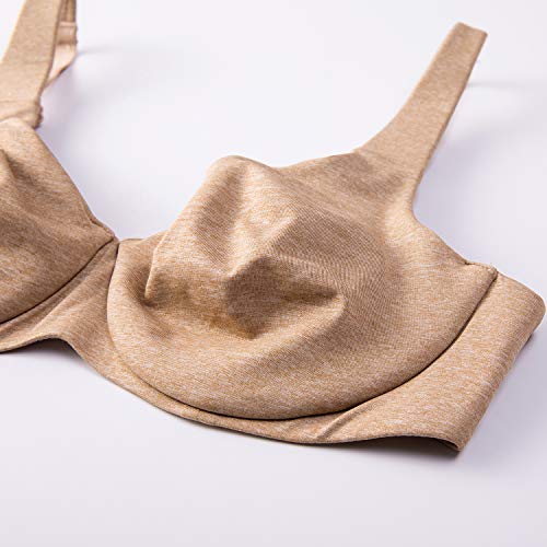 DELIMIRA Women's Plus Size Bras Minimizer Underwire Full Coverage Unlined Seamless Cup Chanterelle 34D - Image 5