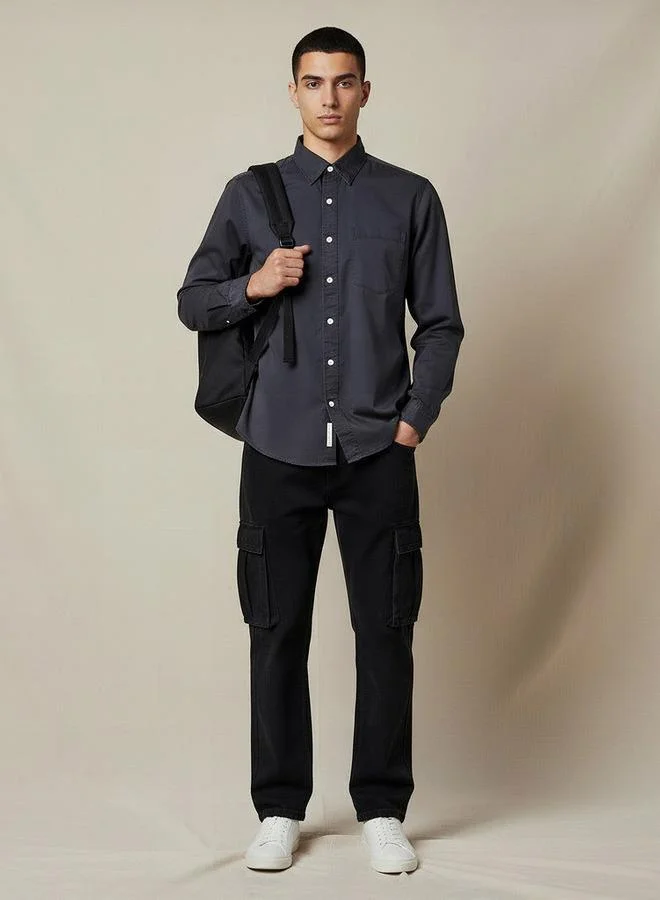 لي كوبر قميص رجالي بأكمام طويلة بقصة عادية من لي كوبر