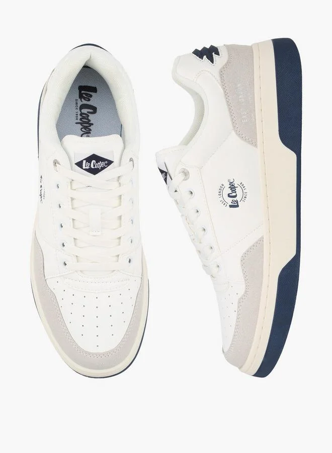 Men Panelled Lace-Up Ankle Sneakers