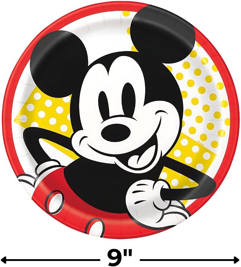 Unique Multicolor Disney Mickey Mouse Round Dinner Plates 9 8 Count  Bright and Fun Design Perfect for Disney Themed Parties - Image 2