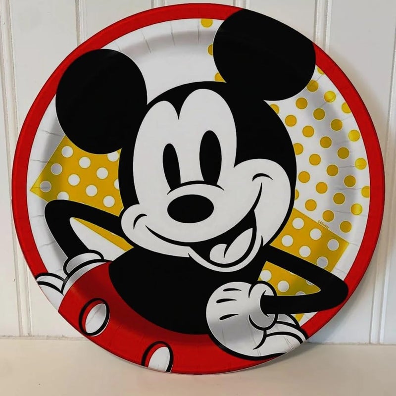 Unique Multicolor Disney Mickey Mouse Round Dinner Plates 9 8 Count  Bright and Fun Design Perfect for Disney Themed Parties - Image 3