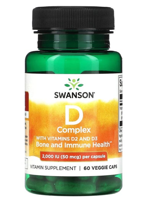 D Complex With Vitamins D2 and D3 2000 IU (50 mcg)  60 Veggie Caps