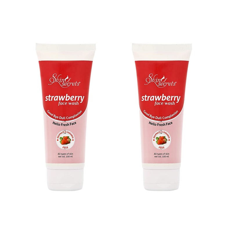 Skin Secrets Strawberry Face Wash with Strawberry Extract for Soft Beautiful Skin Paraben Sulphate Free Pack of 2 - Image 1