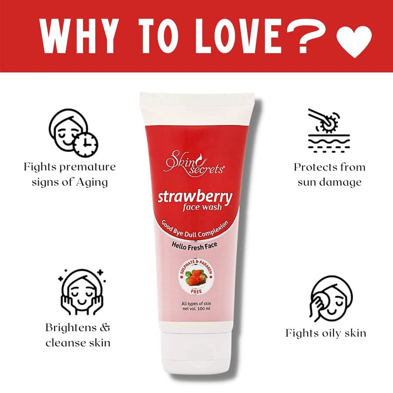 Skin Secrets Strawberry Face Wash with Strawberry Extract for Soft Beautiful Skin Paraben Sulphate Free Pack of 2 - Image 3
