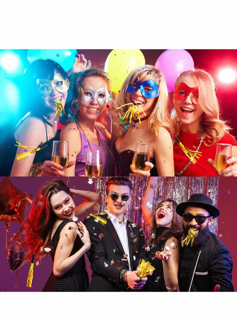 بوقات وهتافات معدنية مزخرفة - 24 حزمة من الألعاب الموسيقية للاحتفالات بعيد الميلاد، وحفلات استقبال المواليد، ورأس السنة، والتخرج - Image 3