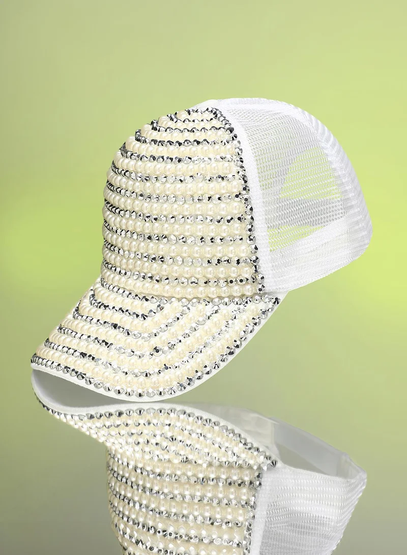 Haute Sauce Studded Pearl Baseball Cap