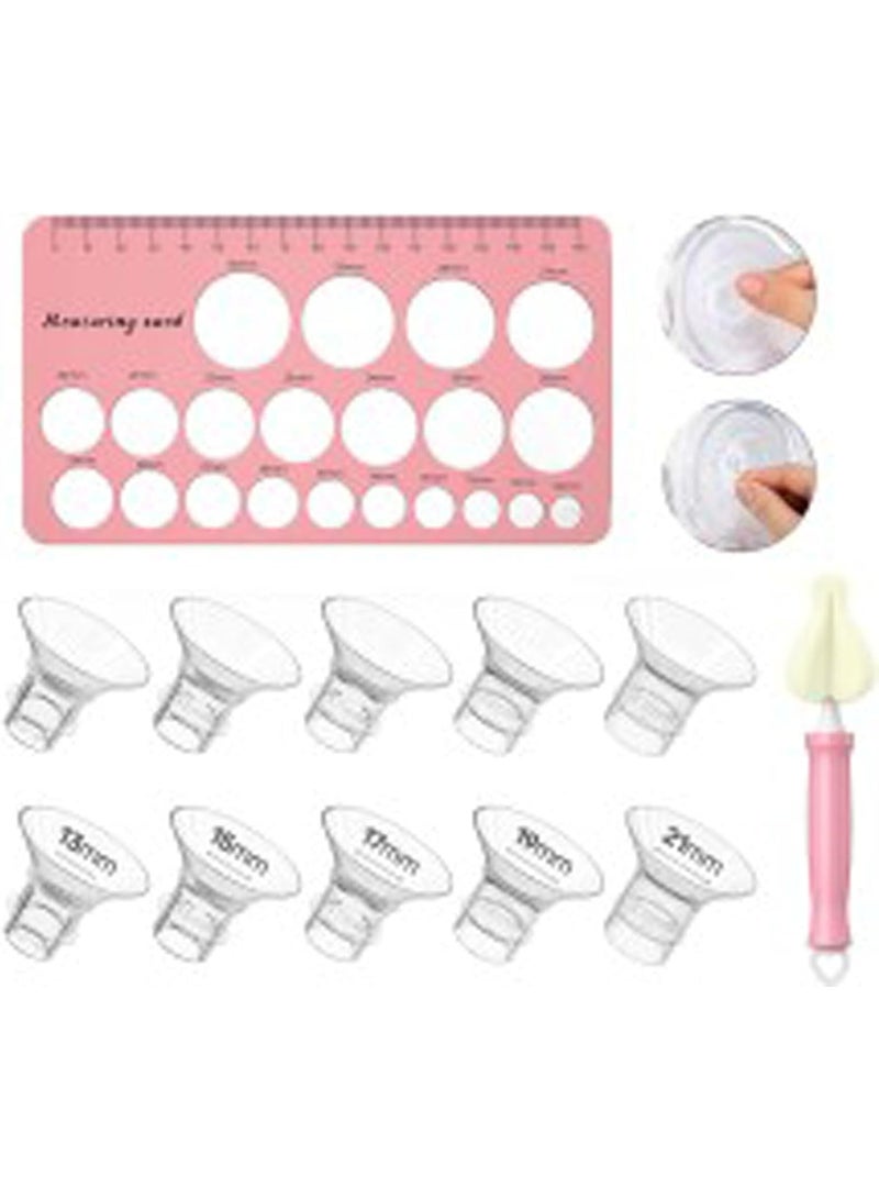 Arabest 10PCS Flange Sizing Kit 13/15/17/19/21mm for 24mm Flange/Shield of Most Pumps, Silicone Flanges Insert for Momcozy/Spectra Electric Breast Pumps, Pumping Essential Kit for Moms - Image 1