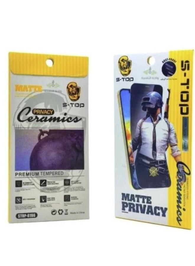 اس-توب شاشة حماية سيراميك ضد بصمات الأصابع تدعم الخصوصية للايفون X XS اسود - Image 2