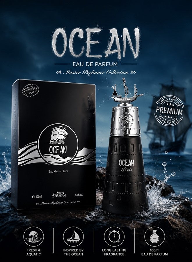Nabeel Ocean Eau De Parfum 100ML Long Lasting Luxury Unisex Perfume for Men and Women - Image 2