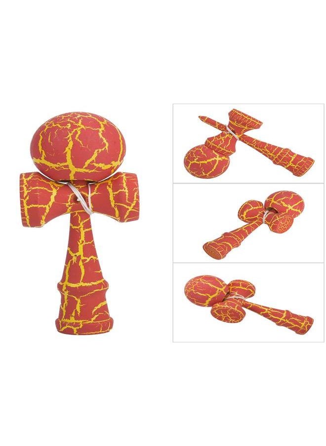 NIBEMINENT Crack Paint Kendama Ball Skillful Juggling Game Japanese Traditional Toy(red&yellow)  - Image 5