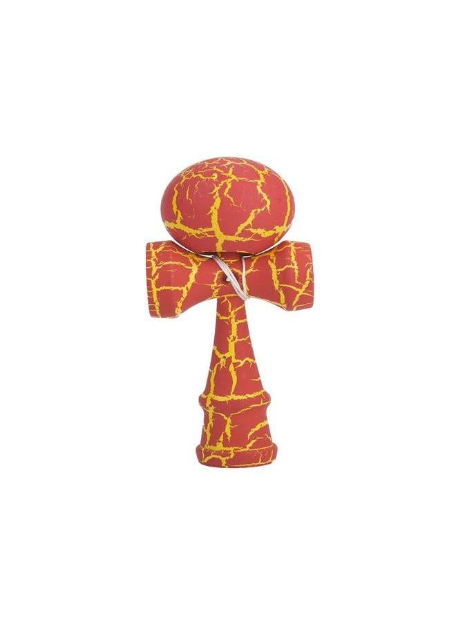 NIBEMINENT Crack Paint Kendama Ball Skillful Juggling Game Japanese Traditional Toy(red&yellow)  - Image 1