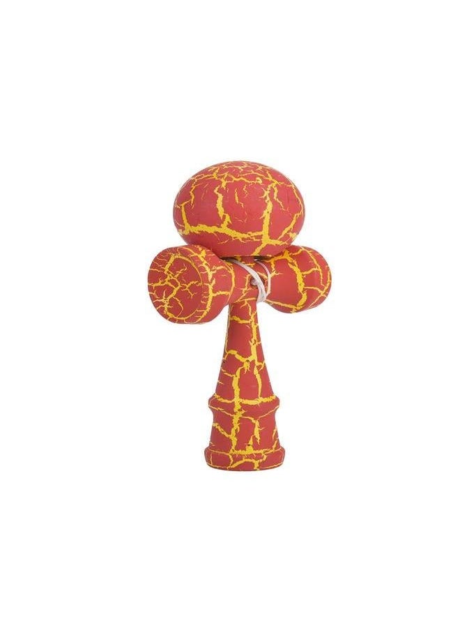 NIBEMINENT Crack Paint Kendama Ball Skillful Juggling Game Japanese Traditional Toy(red&yellow)  - Image 2