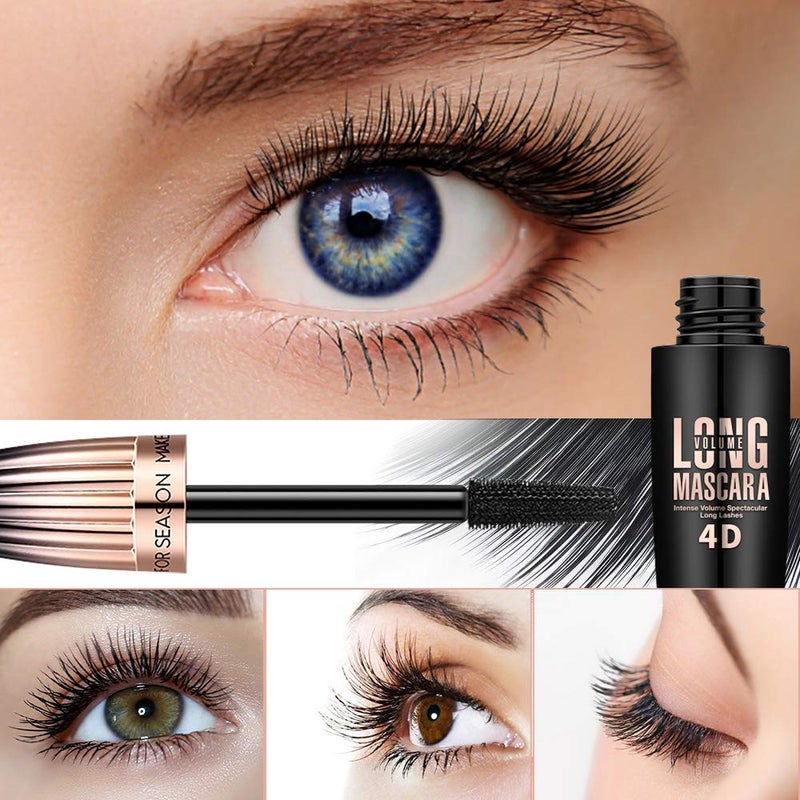 FGHJ 4D Silk Fiber Lash Mascara, Waterproof Long Lasting Mascara Black Volume and Length Natural, Exquisitely Full, Lengthening Thickening Softer Fuller Lashes Amplify Smudge-Proof Eyelash Mascaras,1 Pack - Image 4