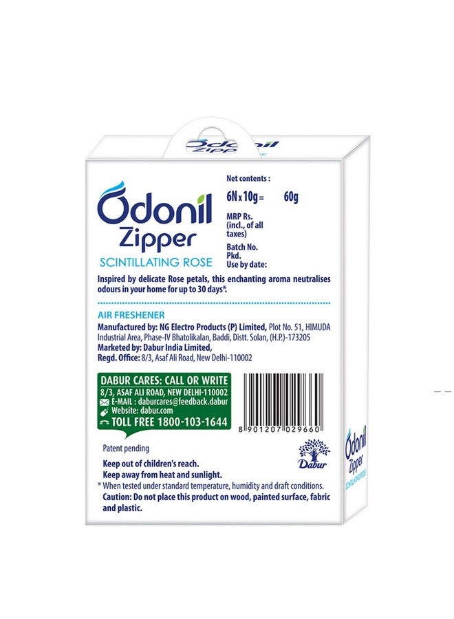 Odonil Bathroom Air Freshener Zipper Scintillating Rose- 60Gm (10Gm*6) - Image 4