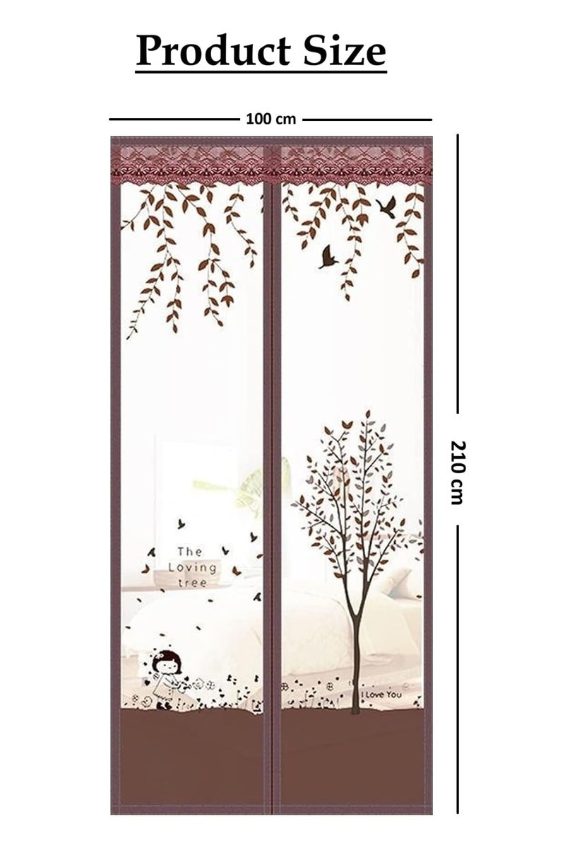 Kn2 MART Mosquito Net for Door Polyester Magnetic Curtain Auto Closing Insect Screen for All Door Types & Sizes with Self Adhesive Hook Tape (210 * 100cms, Brown) - Image 2