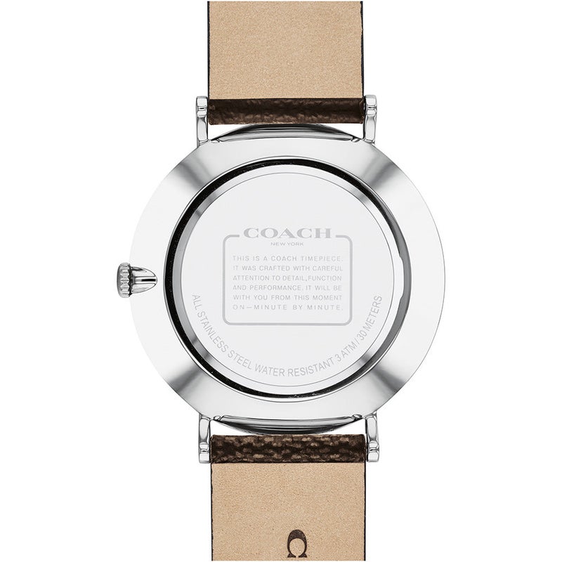 COACH Charles Black Dial Brown Leather Strap Watch for Men - 14602156 - Image 3