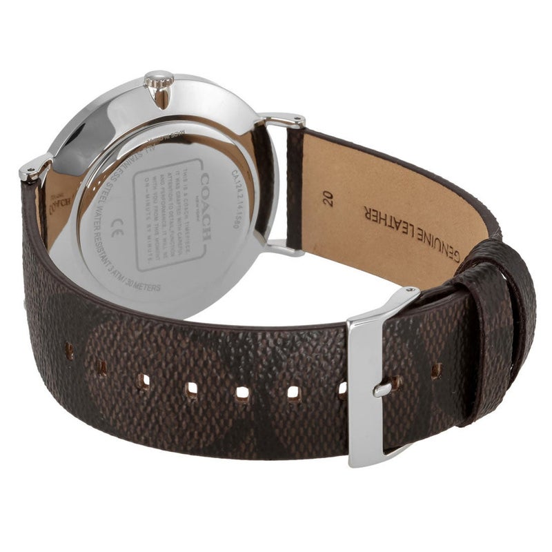 COACH Charles Black Dial Brown Leather Strap Watch for Men - 14602156 - Image 2