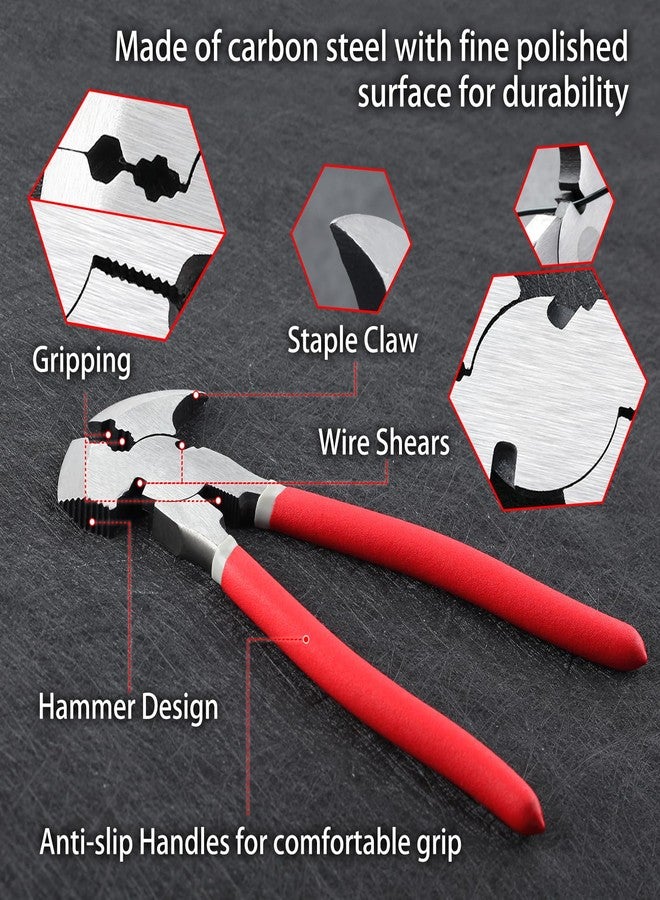 SPEEDWOX Multi Tool 9.5-Inch Fencing Pliers With Hammer Fence Cutter Nail Puller Wire Cutting Hammer Head Pliers - Image 4