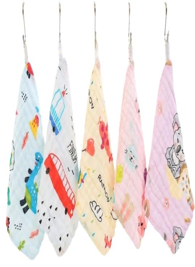 Closecret 5 Pack Baby Muslin Washcloths for Unisex 100% Cotton Wash Cloth Set for Baby Face Body Comfy and Soft for Newborn Infants Kids Girls and Boys (Multi 02) - Image 1