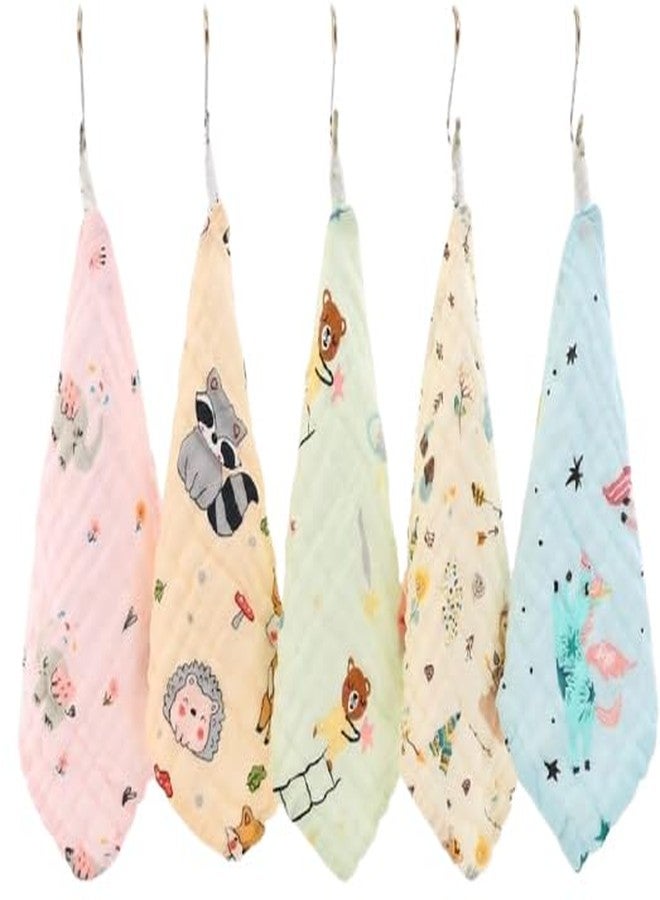 Closecret 5 Pack Baby Muslin Washcloths for Unisex 100% Cotton Wash Cloth Set for Baby Face Body Comfy and Soft for Newborn Infants Kids Girls and Boys (Multi 02) - Image 3