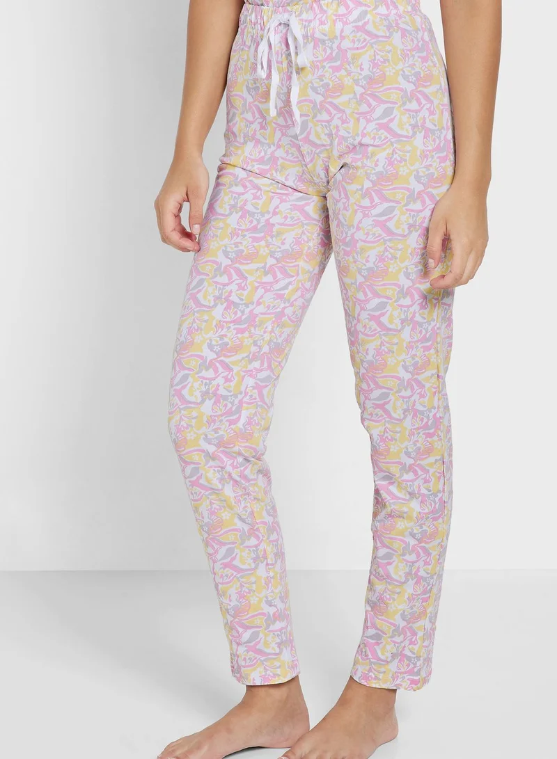 Ginger Graphic Nightwear T-Shirt And Pyjama Set