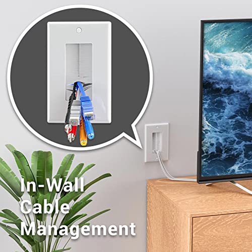 Iwillink Brush Wall Plate with Low Voltage Mounting Bracket 2-Pack, Cable Pass Through Insert for Wires, Single Gang Cable Access Strap, Wall Socket for HDTV, Home Theater Systems - Image 2