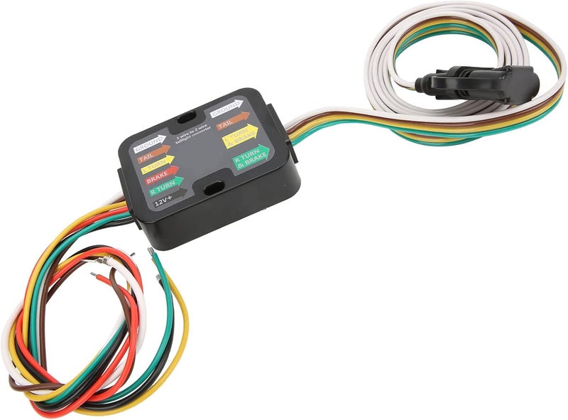 Trailer Wiring Kit Wire Harness, 3 to 2 - Wire Tail Light Converter, 4 - Way Flat 60in Cable - Reliable Signal Conversion, Dust - Cover Protection, Easy Splice Installation - Image 2