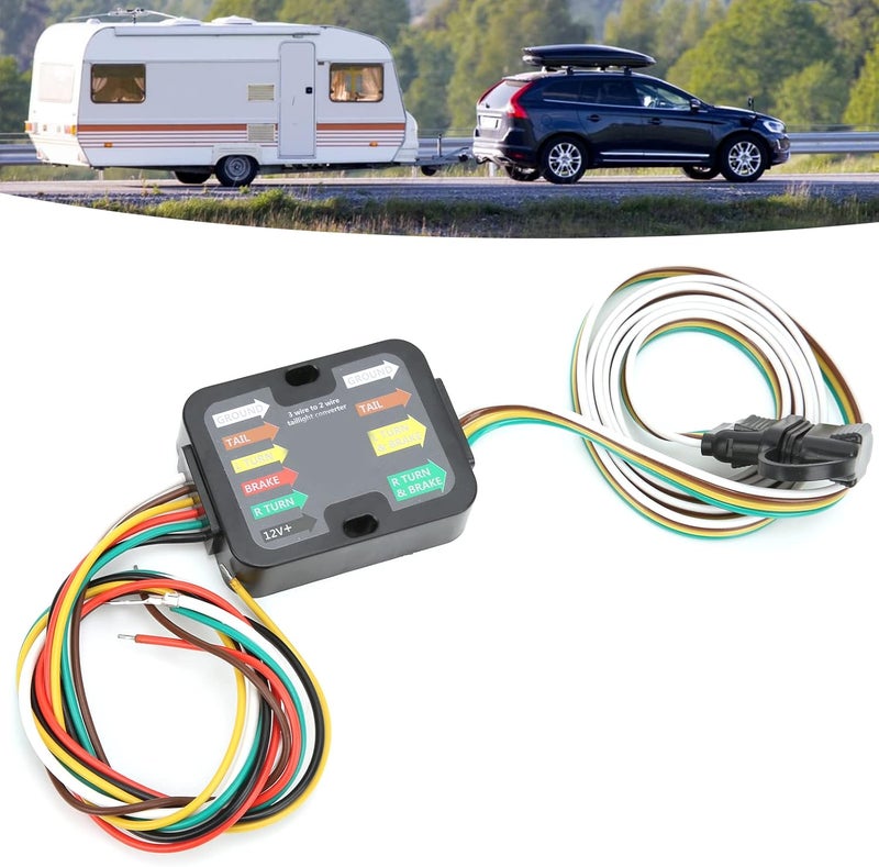 Trailer Wiring Kit Wire Harness, 3 to 2 - Wire Tail Light Converter, 4 - Way Flat 60in Cable - Reliable Signal Conversion, Dust - Cover Protection, Easy Splice Installation - Image 4