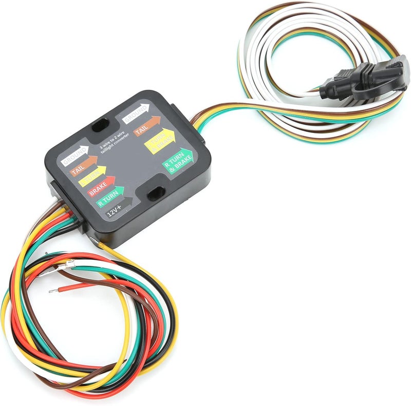 Trailer Wiring Kit Wire Harness, 3 to 2 - Wire Tail Light Converter, 4 - Way Flat 60in Cable - Reliable Signal Conversion, Dust - Cover Protection, Easy Splice Installation - Image 3