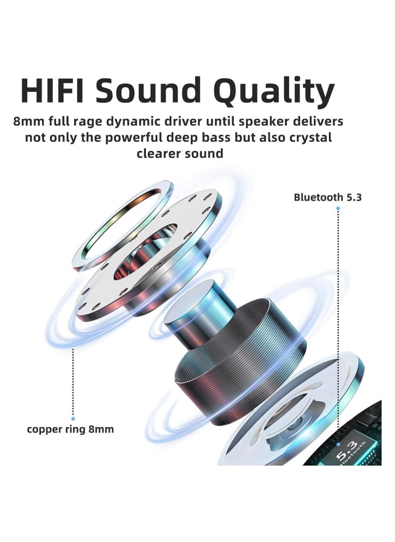 Generic Wireless Earbuds Bluetooth 5.3 Headphones Deep Bass with Mic 140H Playtime LED Display with Charging Case IPX4 Waterproof Stereo Earphones In-Ear CVC 8.0 Noise Reduction Headset For Sport/Work  - Image 2