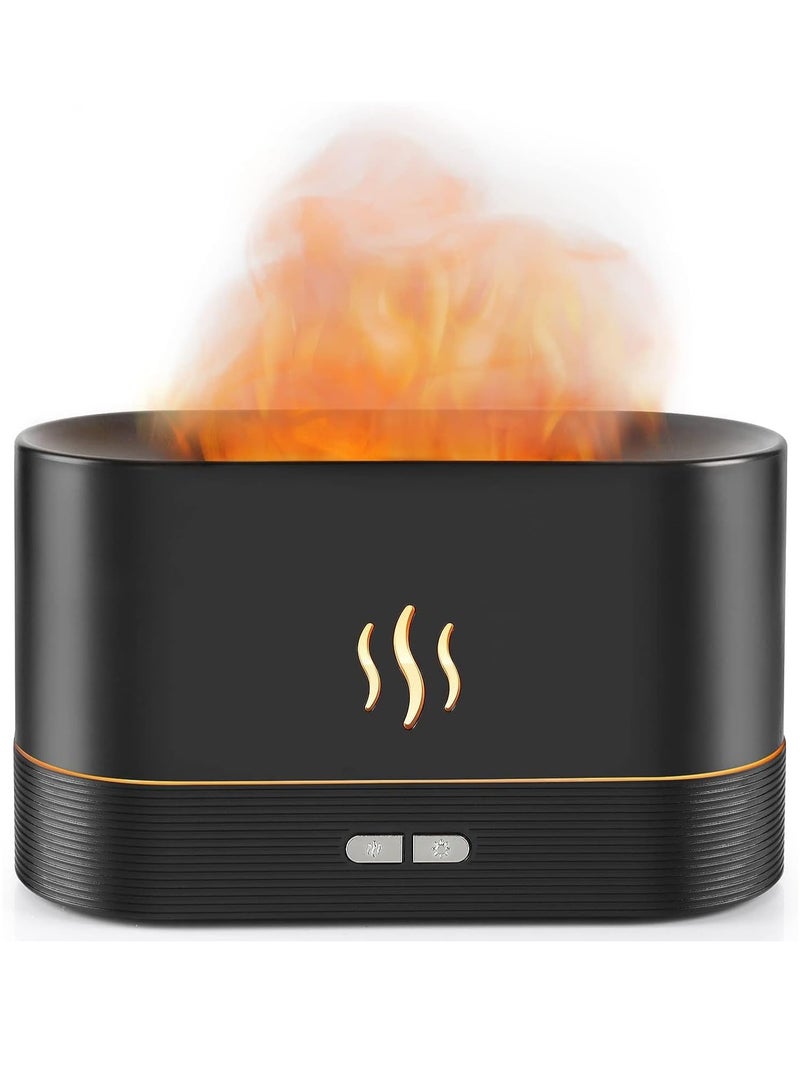 Flame Diffuser Humidifier-Auto Off 180ml Essential Oil Diffuser-2 Modes Brightness,Aroma Humidifier with Fire Flame Effect for Home,Office,Spa,Gym(Black) - Image 1