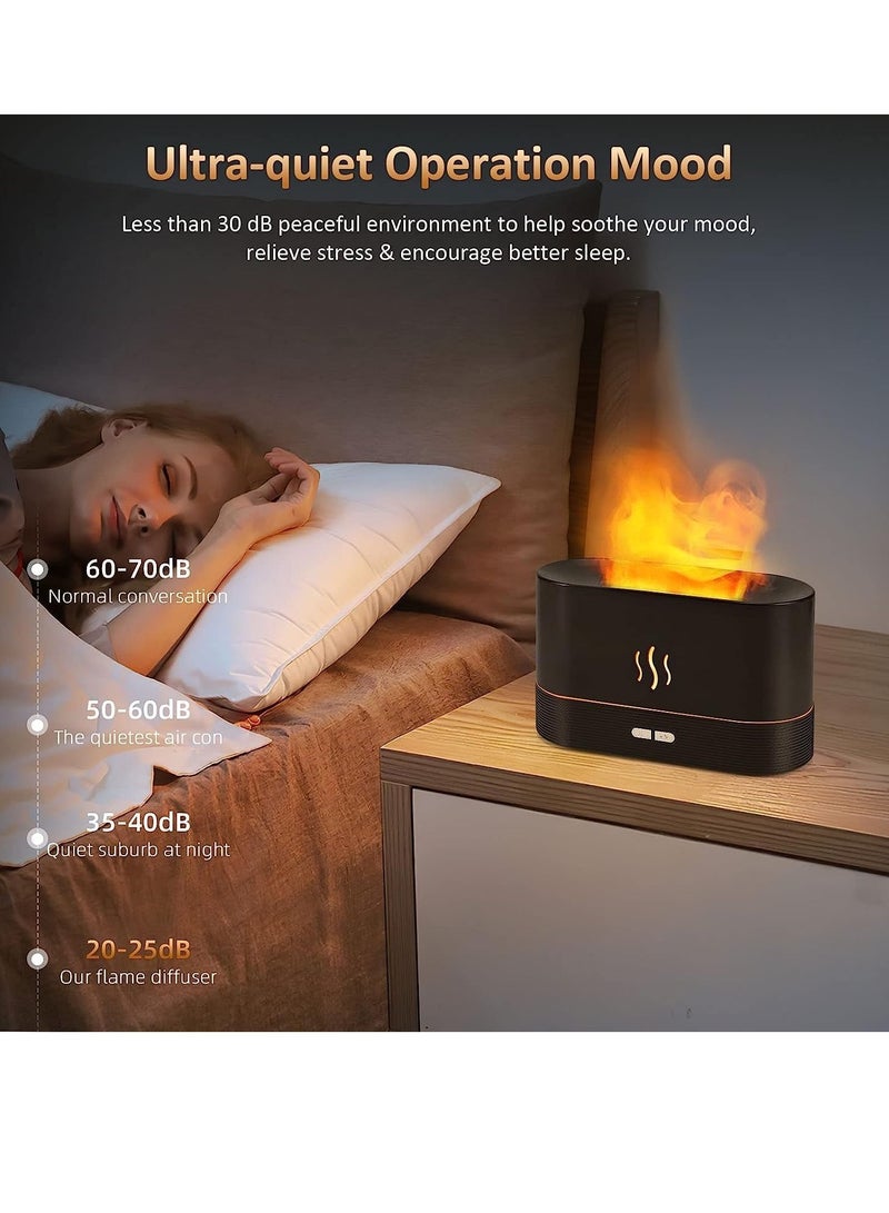 Flame Diffuser Humidifier-Auto Off 180ml Essential Oil Diffuser-2 Modes Brightness,Aroma Humidifier with Fire Flame Effect for Home,Office,Spa,Gym(Black) - Image 3