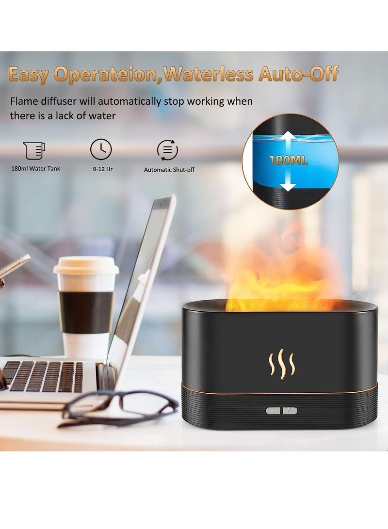 Flame Diffuser Humidifier-Auto Off 180ml Essential Oil Diffuser-2 Modes Brightness,Aroma Humidifier with Fire Flame Effect for Home,Office,Spa,Gym(Black) - Image 5