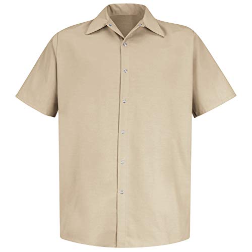 Red Kap mens Specialized Pocketless Work Button Down Shirt, Light Tan, X-Large US - Image 2