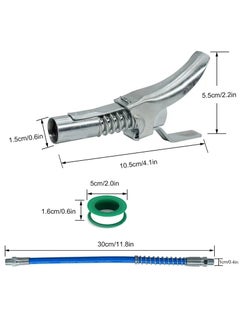 Digital Craft Digital Craft Grease Gun Adapter Hose Kit Gun Lock Grease Coupler Quick Release Lock Fitting Double Handle Filling Fits All Grease Guns  - Image 2