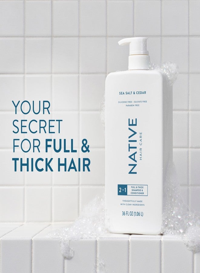 Native Full & Thick 2-in-1 Shampoo & Conditioner Sea Salt & Cedar 36 fl Oz. - Image 2