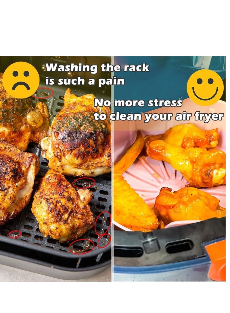 KASTWAVE Air Fryer Liners Round Silicone Pot, Reusable Airfryer Oven Insert Silicone Bowl Easy Cleaning Air fryer Oven Accessories(7.5 Inch, Pink) - Image 2
