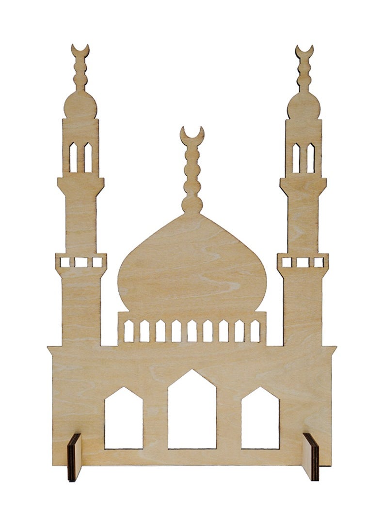 Hilalful HilalFul Wooden Mosque Standing Display | Home Decor | For Decoration During Festivities, Eid, Ramadan | Islamic Art Decorative Item | Basswood | For Interior, Living Room, Hall | Modern Elegant Art  - Image 1