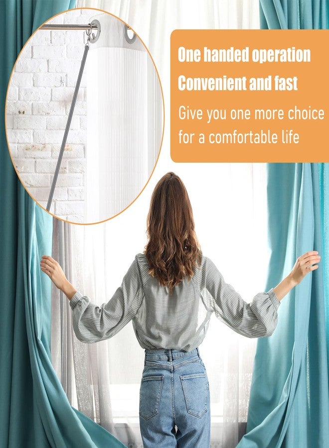 Shimeyao 10 Pack 36 Inch Acrylic Curtain Pull Wands Drapery Pull Rod Grey Versatile Fiberglass Blinds Wand Kits with Rings and Hooks for Opening Closing Curtains Homes Offices Window Opener - Image 4