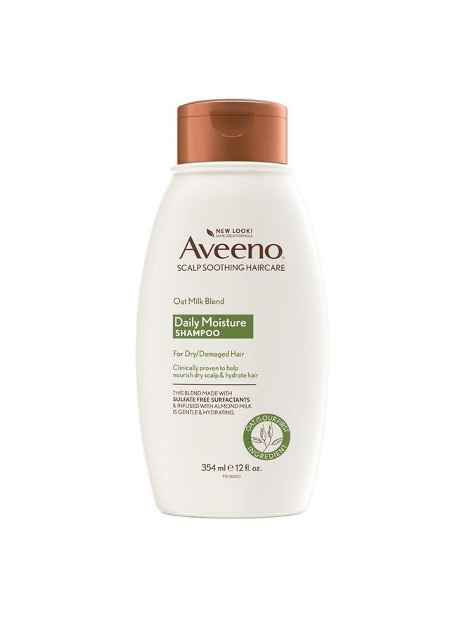 Aveeno - Farm-Fresh Oat Milk Sulfate-Free Shampoo with Colloidal Oatmeal & Almond Milk, Moisturizing Shampoo for All Hair Types, Safe for Color-Treated Hair, Paraben & Dye-Free, 12 Fl Oz - Image 1