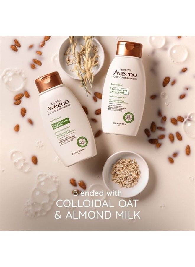 Aveeno - Farm-Fresh Oat Milk Sulfate-Free Shampoo with Colloidal Oatmeal & Almond Milk, Moisturizing Shampoo for All Hair Types, Safe for Color-Treated Hair, Paraben & Dye-Free, 12 Fl Oz - Image 1