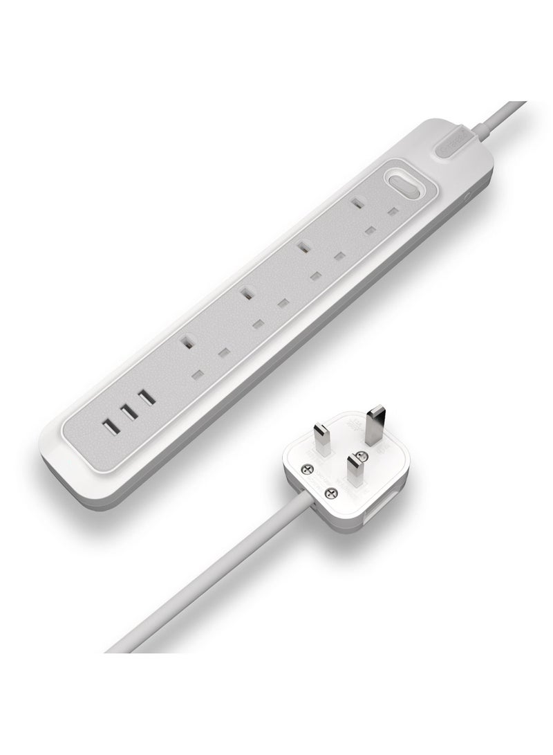 RAFEED Power Strip Extension 5 Meter 4 Sockets 3 USB Charging Ports 3250 Watts - Image 1