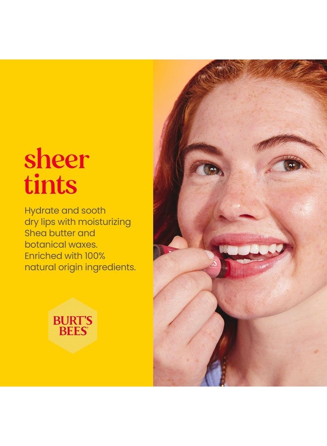 بيرتس بيز مرطب شفاه Burt's Bees Lip Tint Balm هدايا للجوارب، تركيبة مرطب شفاه 2 في 1 ثنائية اللون تدوم طويلاً، غني بالألوان مع زبدة الشيا المرطبة للحصول على لمسة نهائية طبيعية قابلة للبناء، زهرة الداليا الحمراء (عبوة من قطعتين) - Image 4