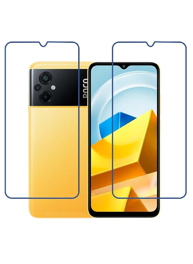 Super 2 Pieces Tempered Glass Screen Protector Clear Designed For Xiaomi Poco M5 Pro Full Screen Coverage And Bubble Free - Image 1