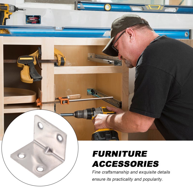 Stainless Steel Corner Brackets with Strong Durability, Ideal for Table Tops and Shelving - Image 4