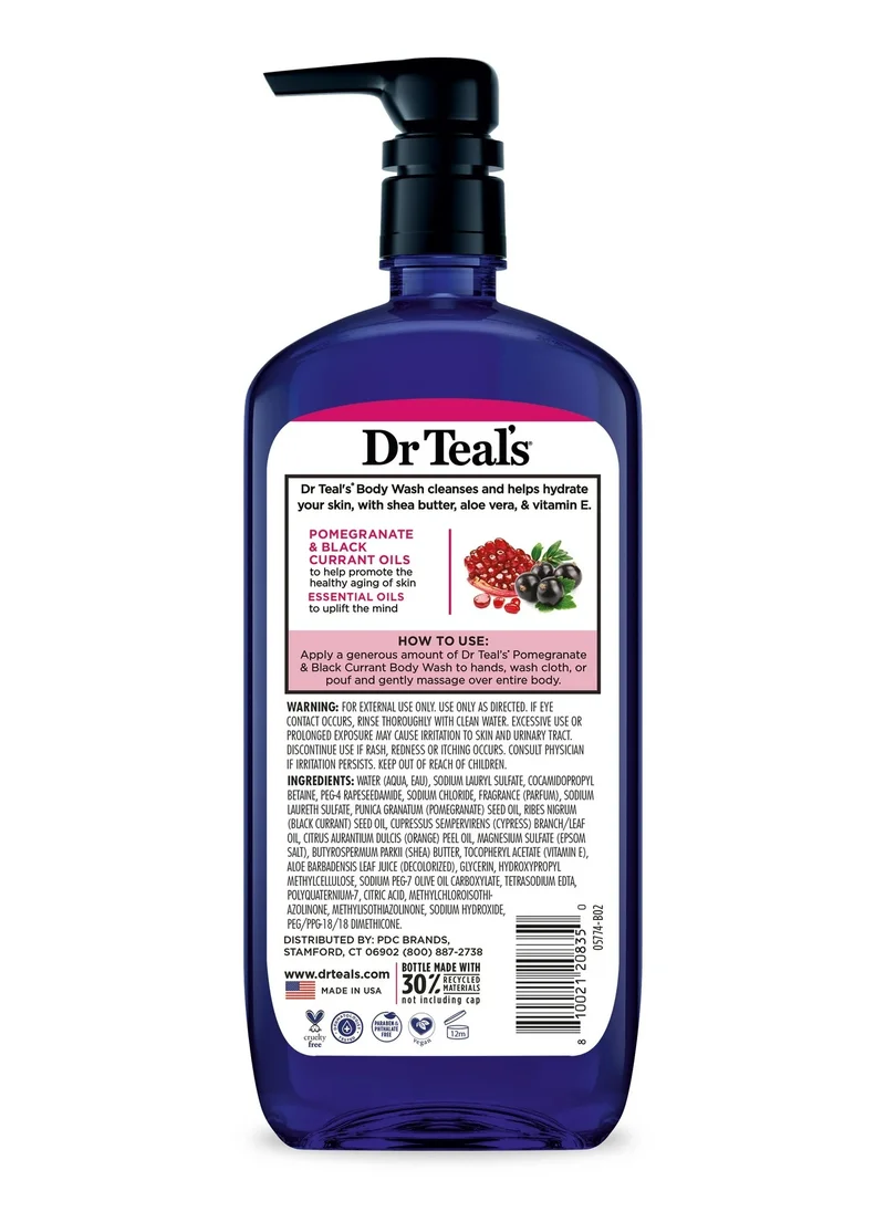 دكتور تيل Dr Teal's Epsom Salt Body Wash - Pomegranate & Black Currant 710ml