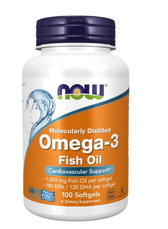 Now Omega 3 1000mg Fish Oil Softgels, Pack of 100's