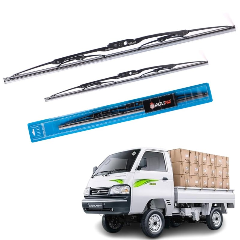 Wheelyfine Car Wiper Blades | Metal Frame | Water Repellent Windshield Wipers | Blade Refills (Maruti Super Carry (2026 Onwards) Dr 17"/Pa 17") - Image 1