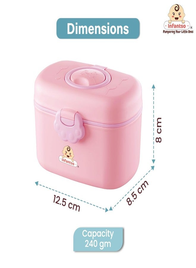 u-grow Infantso FEED EASE (2-in-1) Baby Milk Powder & Food Container | BPA-Free, Leak-Proof Bear Box, Travel-Friendly with Spoon & Fork, Baby Essential Food Storage Box, Snack Box, Baby Milk Powder Box-240gm - Image 2
